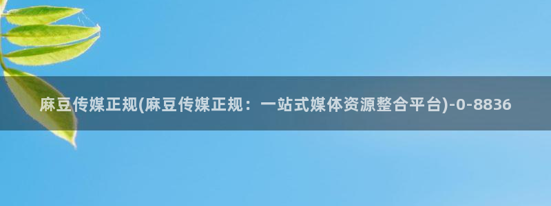 麻豆全集：麻豆传媒正规(麻豆传媒正规：一站式媒体资源整合平台